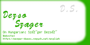 dezso szager business card